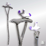 ◆H1180×W205ミリ（鳩飾り含む）◆本体木彫（オリジナルガラス玉埋込）◆鳩 石塑粘土◆着色 アクリル塗料・絵具Liquitex◆販売価格￥18,700