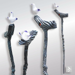 ◆H1100×W250ミリ（鳩飾り含む）◆本体木彫（オリジナルガラス玉埋込）◆鳩 石塑粘土◆着色 アクリル塗料・絵具Liquitex◆販売価格￥38,700