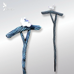 ◆H870×W310ミリ（鳩飾り含まず）◆本体木彫（オリジナルガラス玉埋込）◆鳩 石塑粘土◆着色 アクリル塗料・絵具Liquitex◆販売価格￥38,700