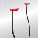 ◆H760×W130ミリ◆本体木彫（オリジナルガラス玉埋込）◆着色 アクリル塗料・絵具Liquitex◆販売価格￥28,700